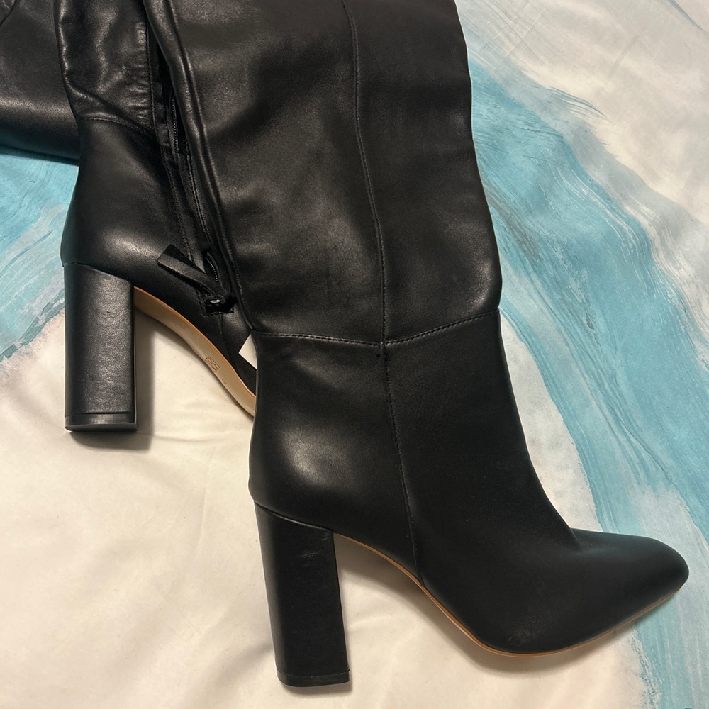 NWT - Zara LEATHER thigh/knee high boots size 41